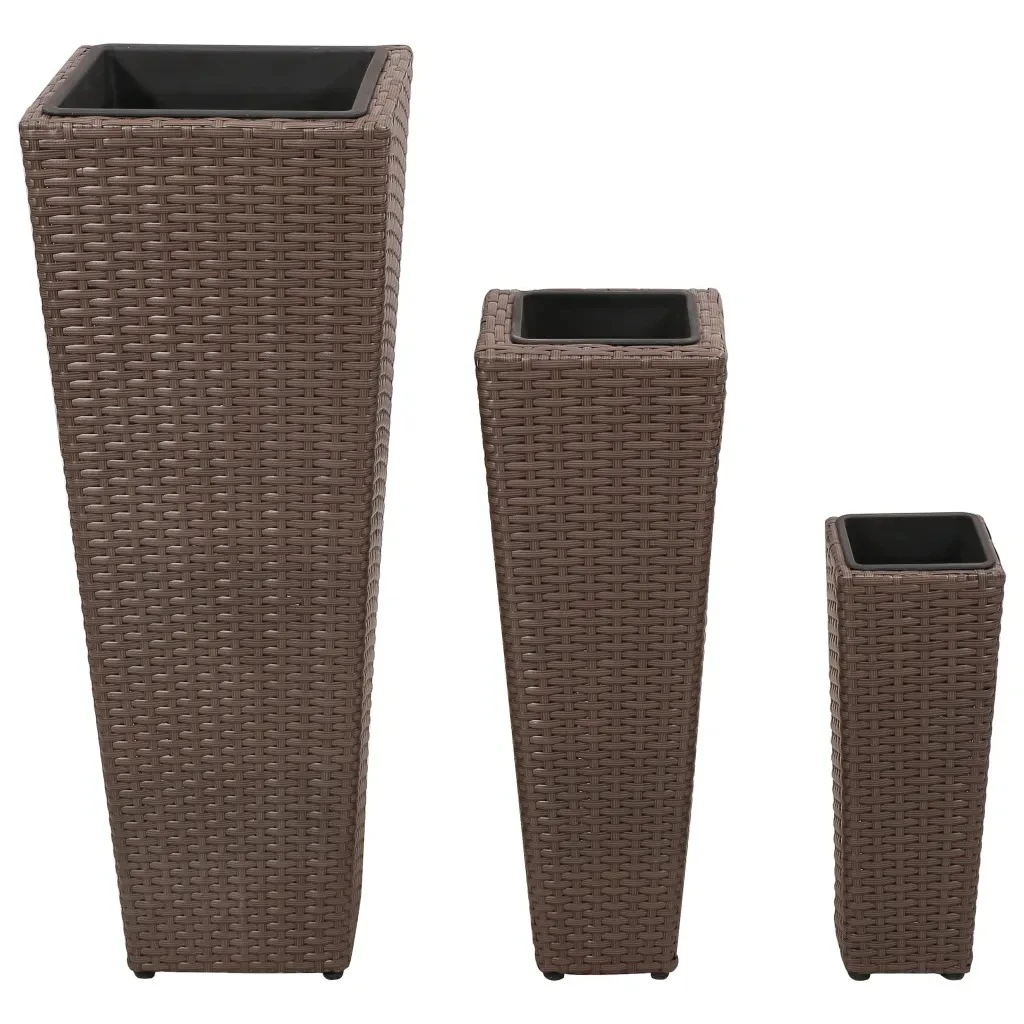 

3pcs Poly Flower Pot Rectangle Vase Big Plant Pot Balcony Bonsai Basin Flowerpot Nursery Pots Garden Planters Garden Accessories