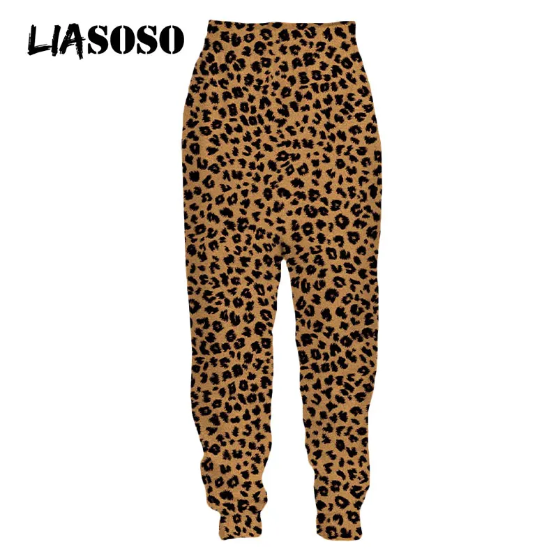 LIASOSO 3D Print Leopard Giraffe Fur Wild Animal Sweatpants Jogging Women Men's Casual Cool Harajuku Streetwear Pants Oversized