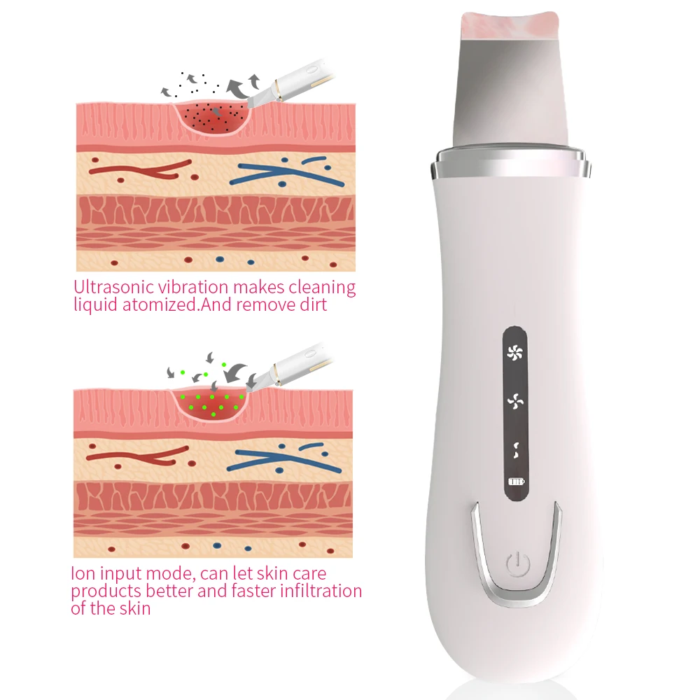 Ultrasonic Deep Face Cleaning Machine Skin Scrubber Remove Dirt Blackhead Reduce Wrinkles And Spots