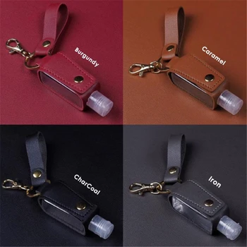 

30ml Travel Leather Soap Dispenser With Ring Shampoo Bottle Mini Hand Gel Holder Portable Travelling Container Bottle