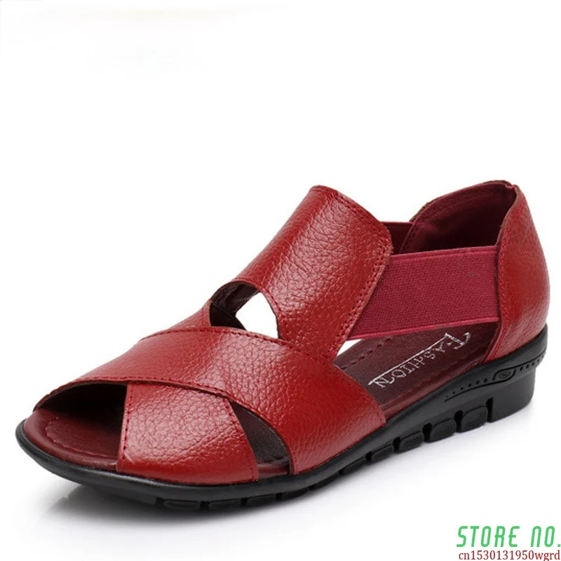 

2018 Summer Gladiator Rome Casual Sandals Women Shoes Sandalia Feminina Genuine Leather Wedge Heel Comfort Sandals