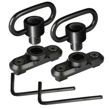 

6pcs/2 Set Hunting Anti-rotation Tool Quick Release Swivel Adaptor Push Button Tactical Sling Mount Accessories For M-lok Rail