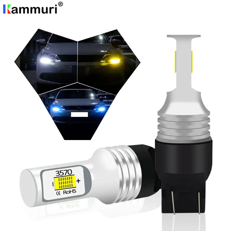 2 шт. автомобисветодиодный светодиодные лампы 7440 w21w 7443 w21/5w для VW assat B7 Beetle Audi A1 Vauxhall