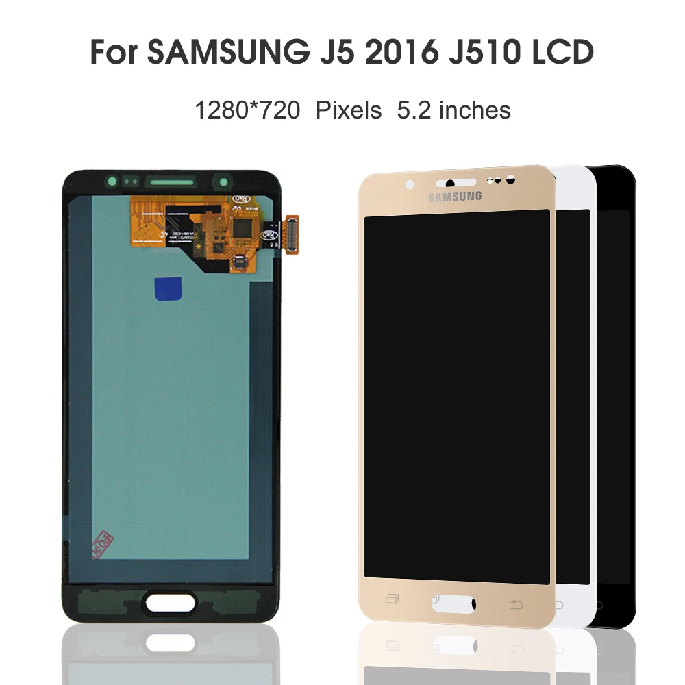 

ORIGINAL 5.2'' LCD for SAMSUNG Galaxy J5 2016 Display Touch Screen for Samsung J510 J510F J510FN J510M J510H Super AMOLED LCD