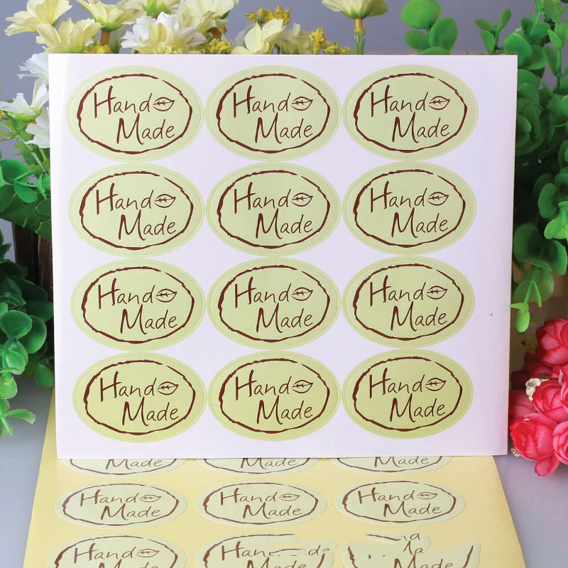 5CM*3.4CM 240Pcs Package Oval Handmade Stickers Scrapbooking Seal Labels Love Heart Thank you Stickers Cute Stationery Sticker 100 500pcs round cute reward stickers for kids school encouragement students games toy sticker 1inch sealing labels scrapbooking