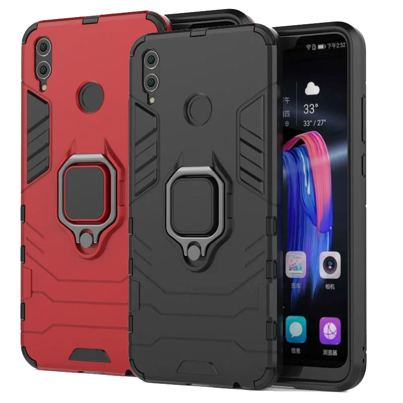 

Shockproof Case For HuaWei Honor 8X fashion Armor With Finger ring Car bracket Back Cover For Honor 8X 8X Max Phone Case Cover
