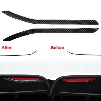 

OLOMM 2pcs Carbon Fiber Rear Tail Fog Light Lamp Trim Cover For Tesla Model X 2014-2019