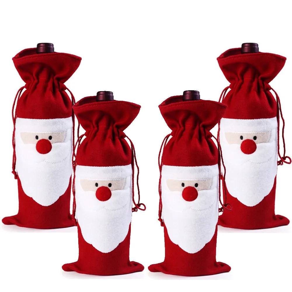 8PC Christmas Wine Bottle Set Santa Hoom decoration accessories Personality party decorative одежда для бутылок