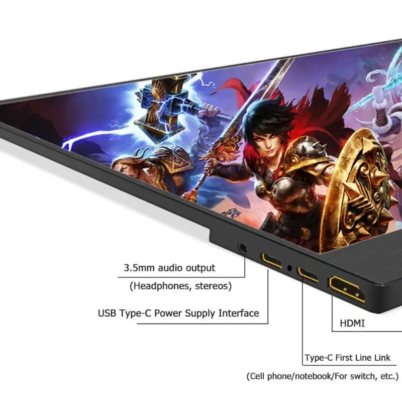 13.3 inch 1080P HD Portable Monitor Type-C HDMI Display for PS4/Xbox/NS-Switch 72% Gamut Better Picture Presentation
