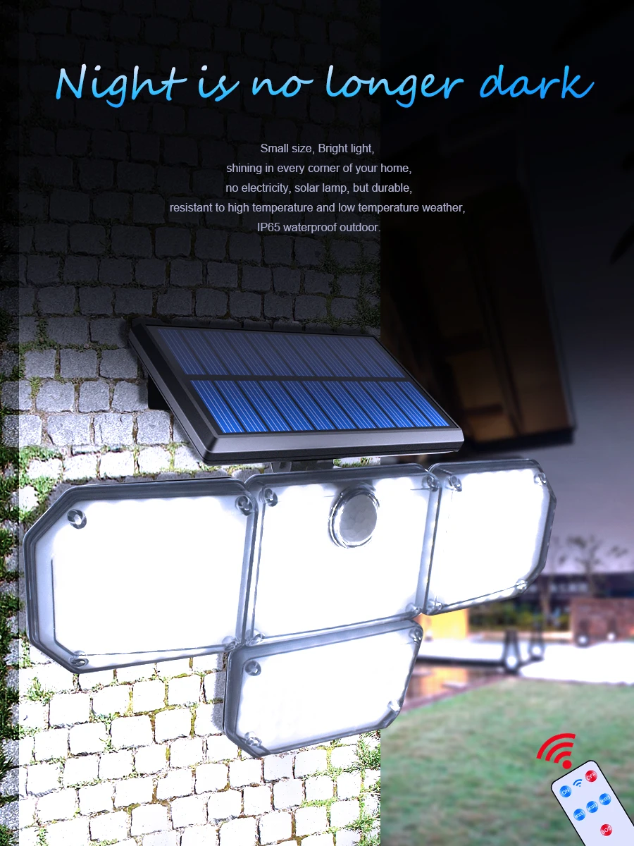 Solar Lights Outdoor 182/112 Led Wall Lamp With Adjustable Heads 