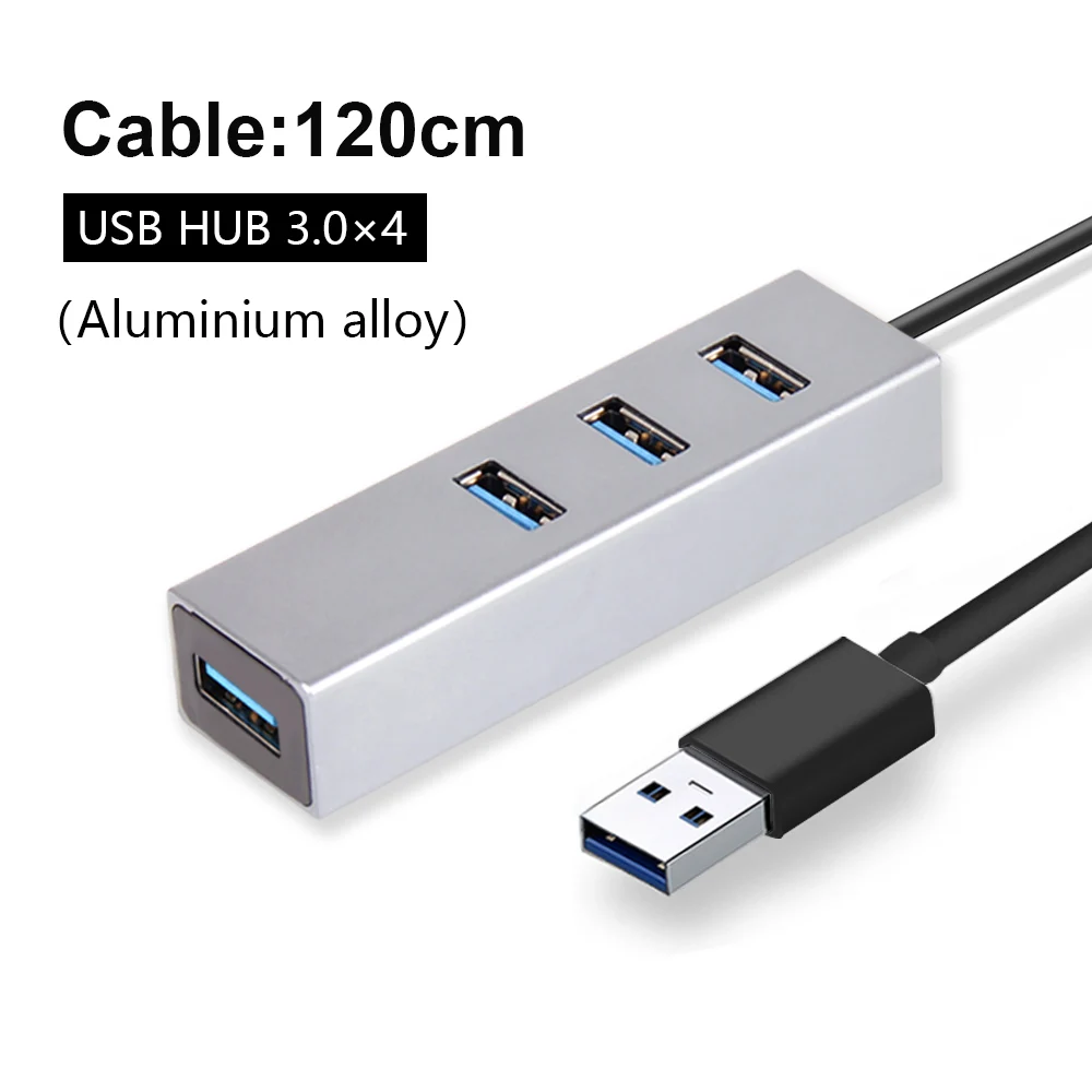 4 Ports USB3.0 120cm OFCCOM концентратор USB мульти 3,0 концентратор USB Высокоскоростной разветвитель 4/7 порт все в одном для ПК Windows Macbook компьютерные аксессуары - Цвет: 4 Ports USB3.0 120cm