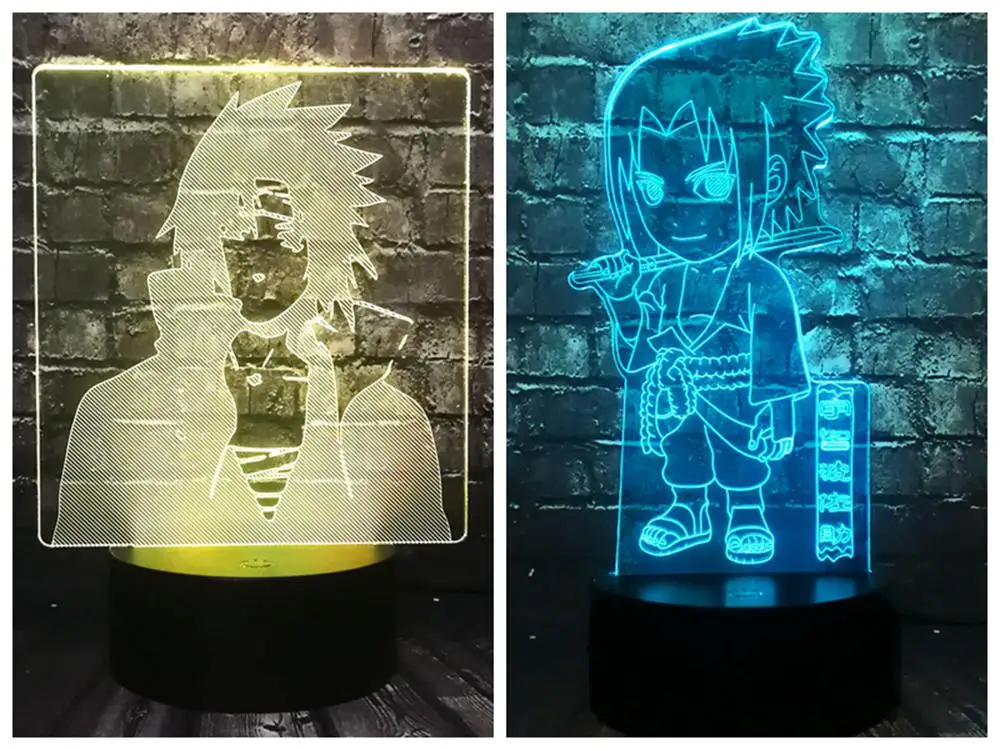 Sasuke серия Япония мультфильм LED 3D настроение детский ночной Светильник Наруто