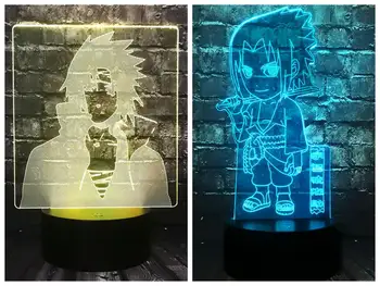 

Sasuke Series Japan Cartoon LED 3D Mood Baby Night Light Naruto Birthday Decoration Table Lava Holiday Xmas Friend Kids Toy TOY