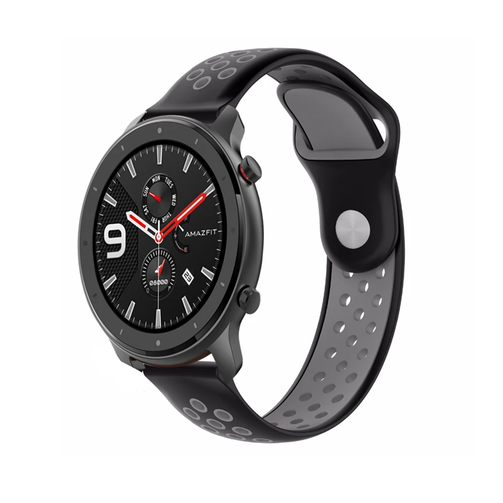 Силиконовый браслет на запястье для наручных часов Xiaomi Huami Amazfit GTR 47/42 мм спортивные дышащие сменный ремешок для наручных часов Amazfit GTR Смарт-часы