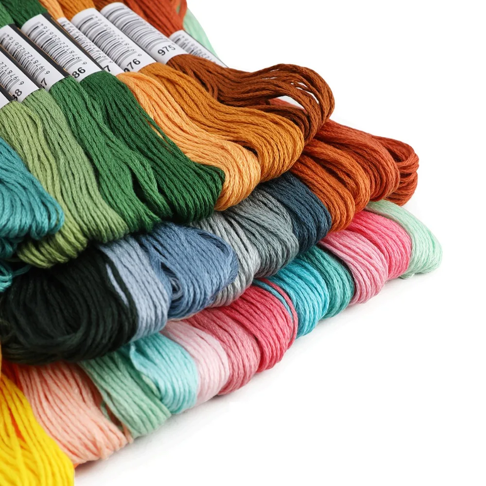 50 pcs Random Color embroidery Thread DIY Silk Line Branch Threads Similar Thread Floss Skein Cross Stitch Thread