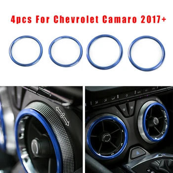 

New Arrival High Quality Interior Air Vent Outlet Ring Cover Trim Decor Blue For Chevrolet Camaro 2017+