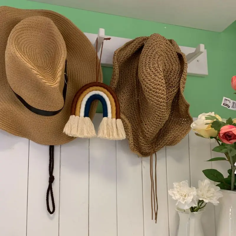 Decorazione da parete arcobaleno in macramè a 4 strati per camera da letto, cameretta dei bambini, arazzo colorato, corda intrecciata, nappa, giocattoli da appendere alla parete_voghion.com