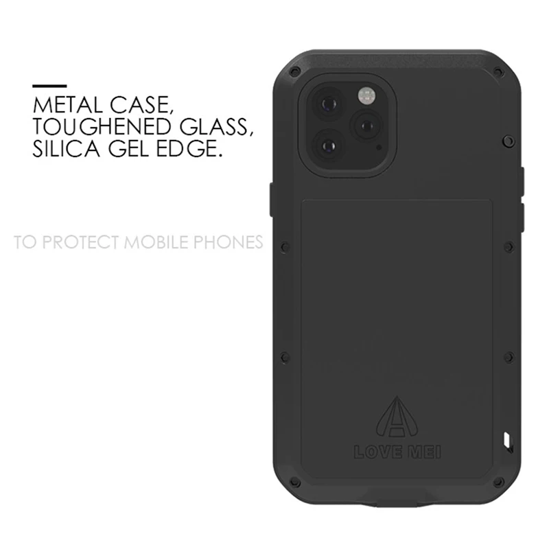 LOVEMEI мощный Алюминиевый металлический водонепроницаемый чехол для iPhone X XS XR 11 Pro Max 8 7 6S Plus противоударный полный корпус