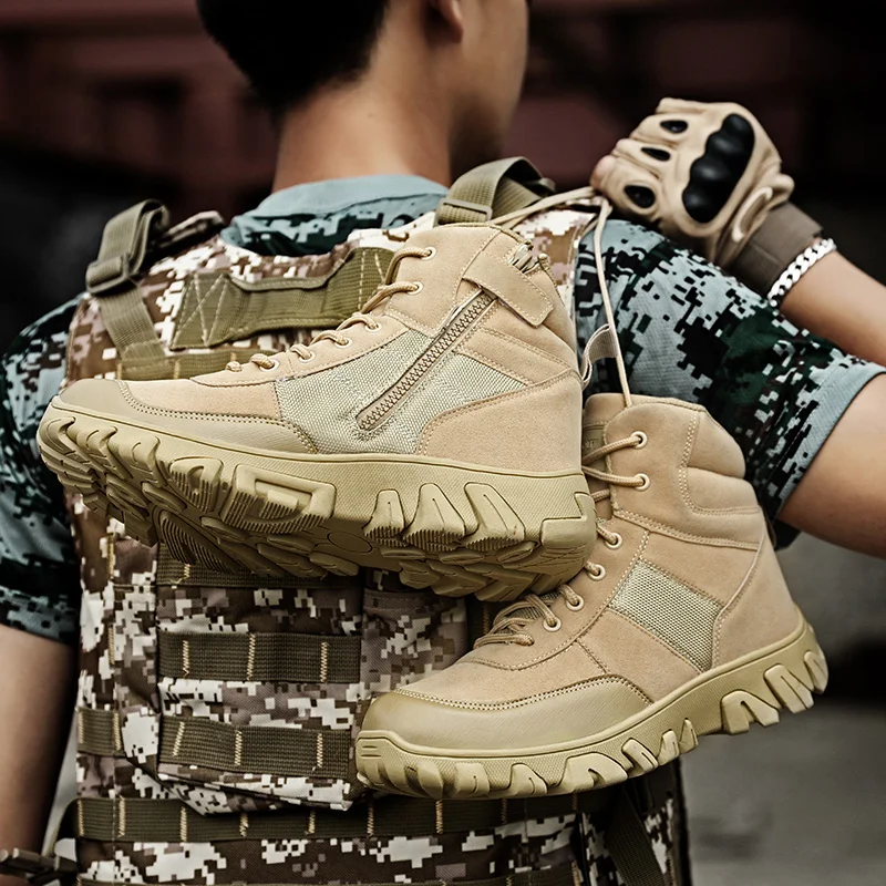 Уличная Мужская походная обувь водонепроницаемые дышащие тактические ботинки армейские армейский пустынный Кроссовки противоскользящие треккинговые мужские армейские ботинки