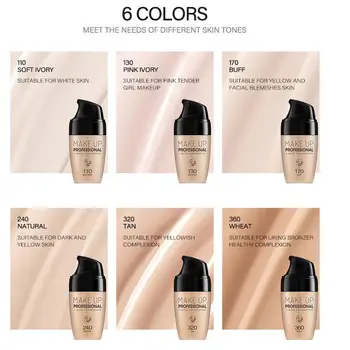 

Professional Full Coverage Matte Liquid Foundation Concealer Smooth Silk Serum Base Makeup Foundation Face J6G3