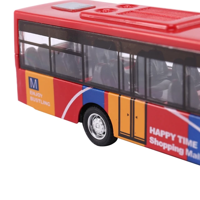 Children'S Diecast Model Vehicle Shuttle Bus Car Toys Small Baby Pull Back Toys 6
