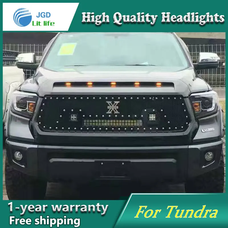 Чехол для стайлинга автомобиля Toyota Tundra 2014 фары светодиодный DRL Объектив двойной
