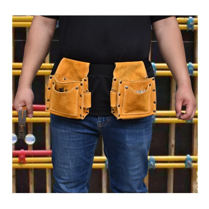 tool tote bag Tool Fanny Pack Leather Tool Kit Plumber Repair Tool Kit Hardware Accessories Storage Hammer Ruler Nail Screwdriver Organizer tool tote bag