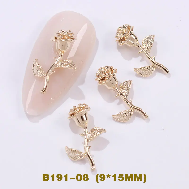 B191-08 5 шт./лот 3D Розовая цепочка, металлический циркон, украшения для ногтей, украшения для ногтей, высокое качество, циркон, кристалл, маникюр, циркон, алмазные подвески - Цвет: B191-08