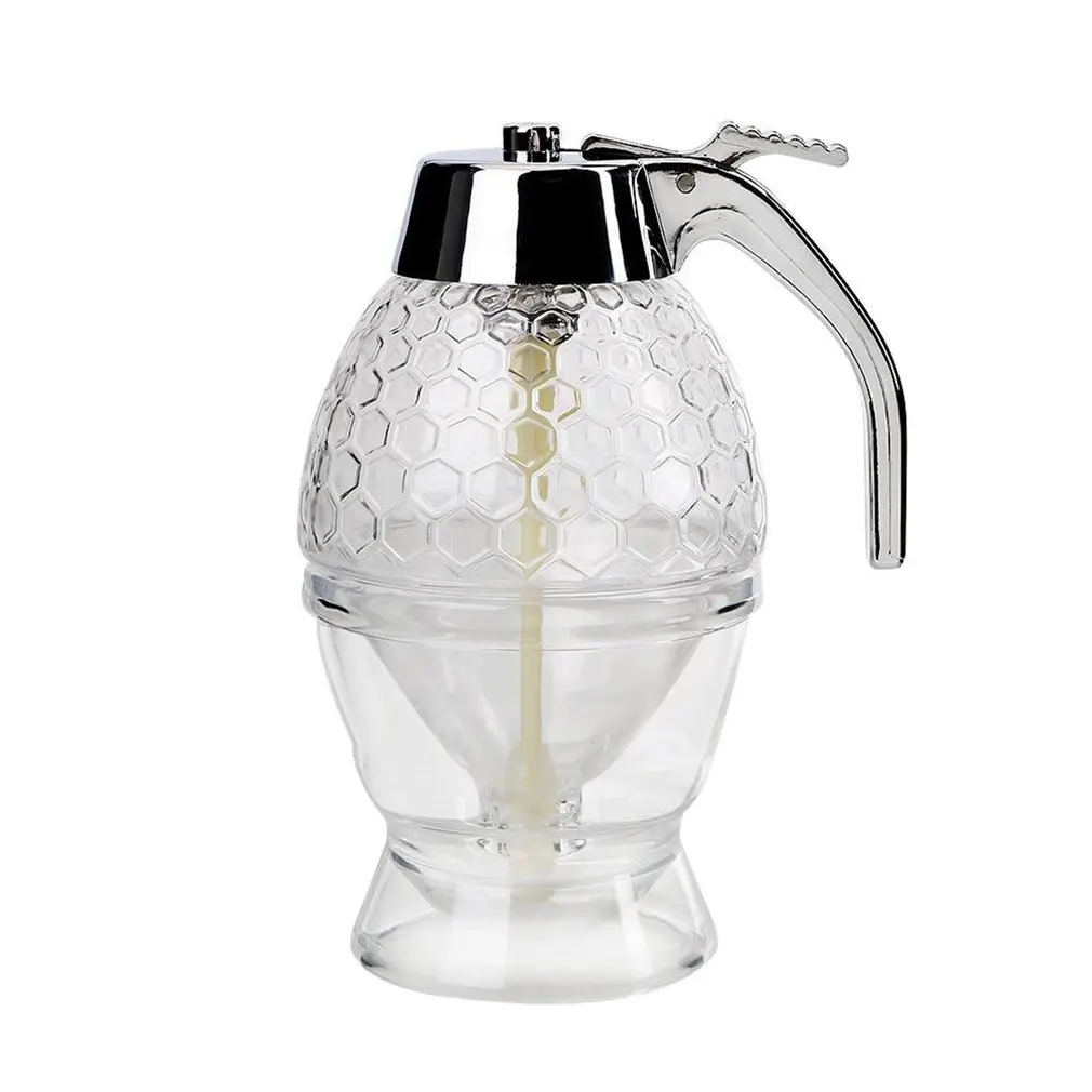 

Pulp Juice Transparent Glass Handy Trigger Release Elegant Design Durable And Safe Honey Syrup Dispenser
