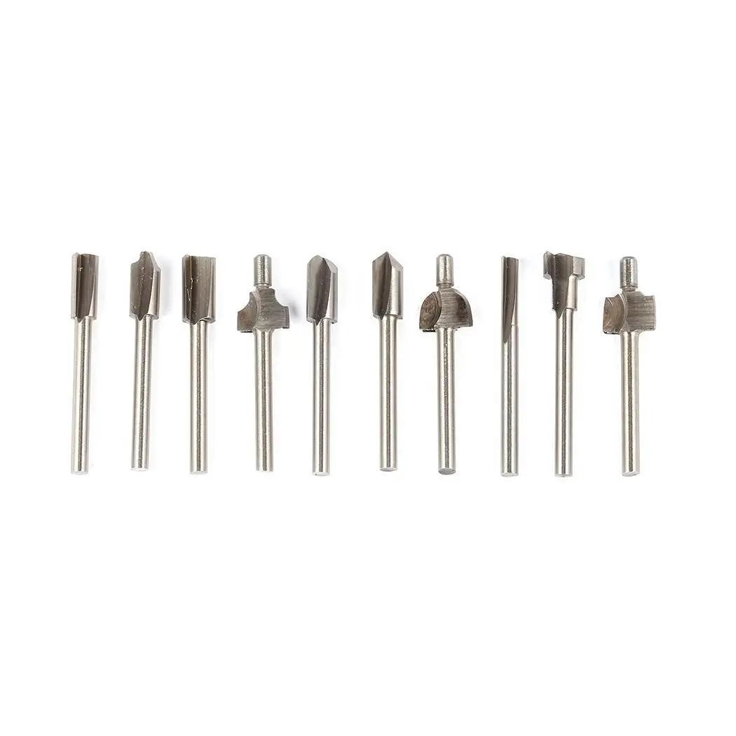 

10PC Woodworking Trimming Milling Cutters High Speed Steel Electric Machine 0.042 kg 3.1mm Mini Drill Bits