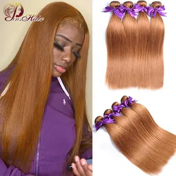 

Peruvian Honey Brown Bundles Straight Hair Weave Blonde 4 Bundles Human Hair Weave Bundles Pinshair Remy Hair For Black Women