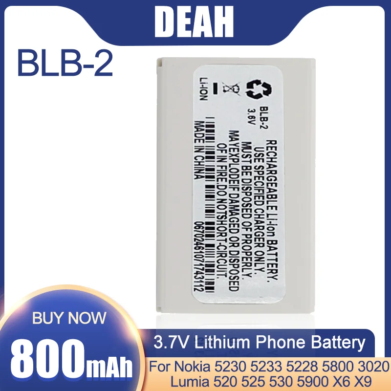 BLB-2 BLB2 BLB 2 запасной аккумулятор для телефона Nokia 8210 8250 8850 8910 8310 5210 6500 6590 6510 3610 8910i 8270