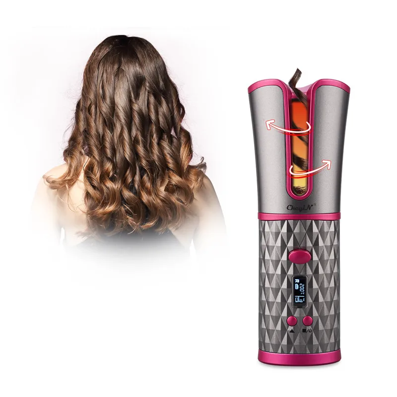 Modelador de cabelo sem fio automático ferro
