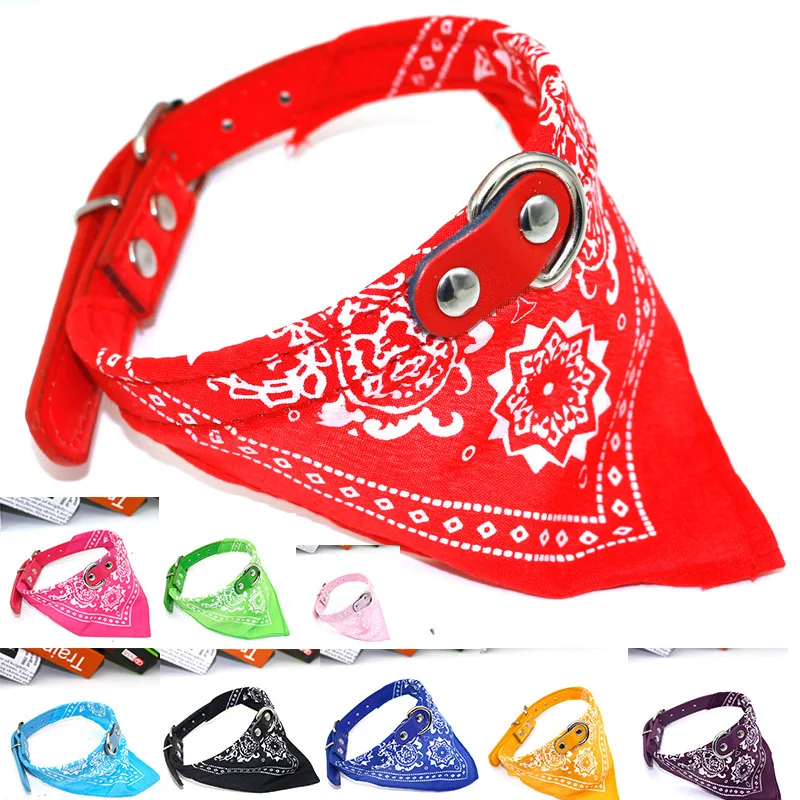 

Available in stock: 1.5cm Pu pet triangle Scarf Collar pet accessories dog saliva scarf multi color optional