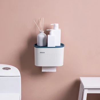 

Portable Toilet Paper Holder Home Storage Box Hygienic Paper Dispenser for Bathroom Wall-Mounted Toilet Tissue Holder