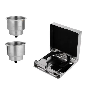 

Stainless Steel Water Bottle Holder Boat Fishing Car Tea Coffee Cup Stand Silver