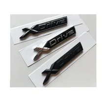 Chromowane czarne litery Trunk emblematy XDrive Fender numer znaczek z symbolem dla BMW serii 1234567 X123456