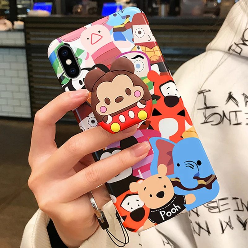 

mobile phone socket stretch bracket Cartoon Stitch air bag Mount Lazy Finger Ring Grip Holder Expanding Universal Phone Holder
