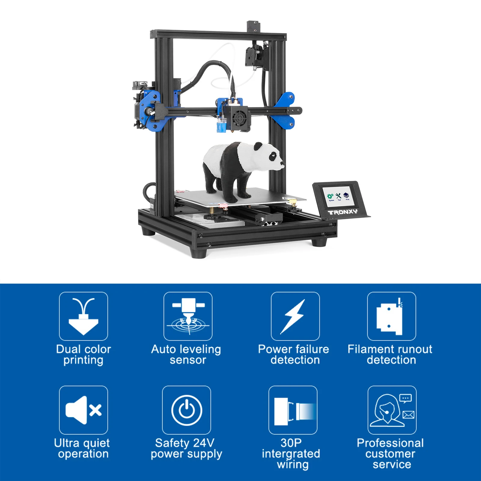 resin printer TRONXY XY-2 PRO 2E Desktop 3D Printer FDM 3D Printing 255x255x245mm 2-IN-1-OUT Nozzle Dual Ti-tan Extruder Removable Platform 3d printers