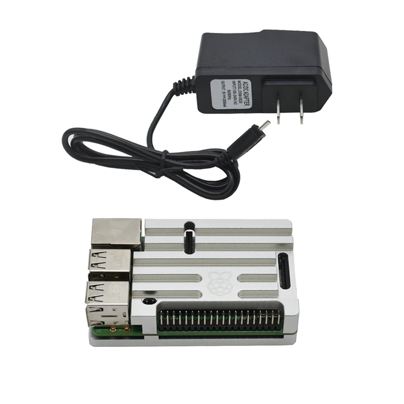 Для Raspberry Pi 3 Model B+(Plus)+ ЧПУ Алюминий чехол+ 5V 2.5A Мощность адаптер с поддержкой Wi-Fi и Bluetooth Декодер каналов кабельного телевидения штепсельная вилка стандарта США