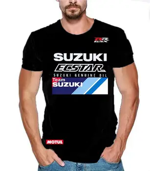 

2019 Andrea Iannone 29 Motorcycle T-shirt For Suzuki Team ecstar Men T-Shirt Summer men men Motor Blue /black