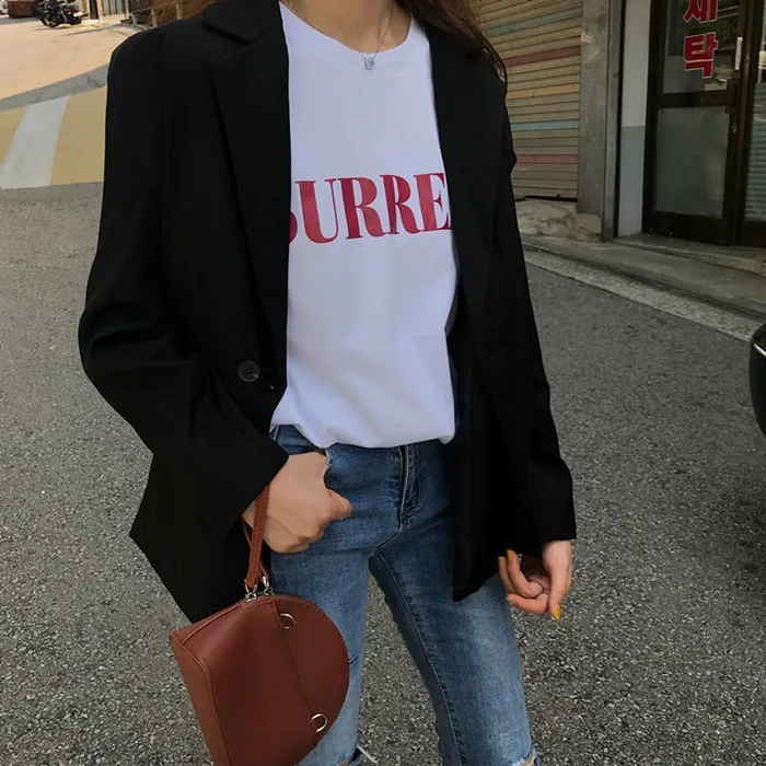 

Korean-style New Style Retro Versatile Long Sleeve One-Button Suit Jacket