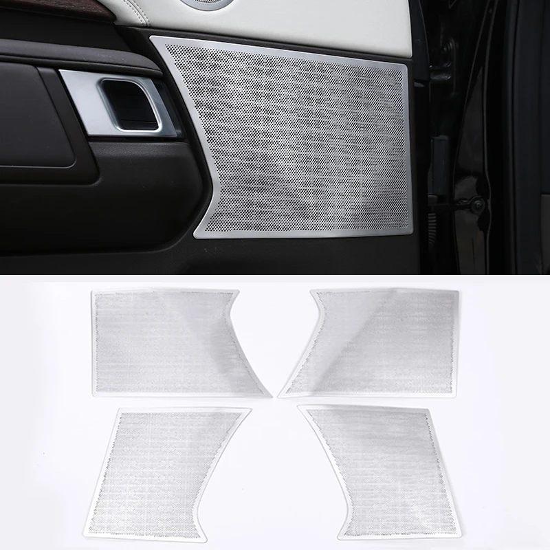 

Door Audio Speaker Stereo Net Decorative Cover Trim 3D Sticker for Land Rover Discovery 5 2017 Silver Accessory