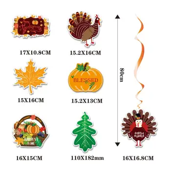 

Thanksgiving Party Decoration Single Spiral Pendant Maple Leaf Pumpkin Pvc Ornament Thanksgiving Decoration Holiday Jewelry Set