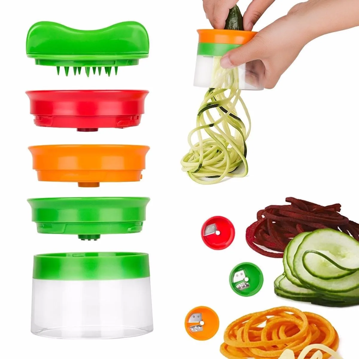 New Vegetable Fruit Spiral Slicer Cutter Vegetable Spiralizer Grater Carrot Cucumber Courgette Zucchini Spaghetti Maker Dropship