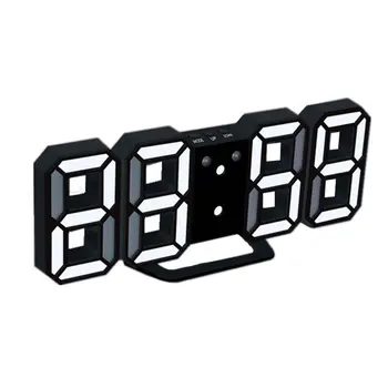 

Modern 3D LED Digital Wall Clocks Snooze Function USB Charging Built In Battery Desk Table Alarm Clock Nightlight For Home Decor