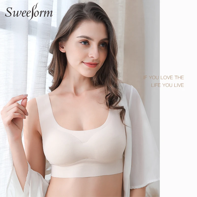 Sweeform, сексуальные бюстгальтеры пуш-ап для женщин, удобный мягкий бюстгальтер без косточек, бесшовный бюстгальтер без косточек, женское нижнее белье, бюстгальтер Soutien Gorge - Цвет: Skin Color