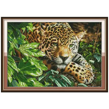 

Leopard painting counted printed on the canvas 11CT 14CT DIY handmade kits Chinese Cross Stitch embroidery needlework Sets