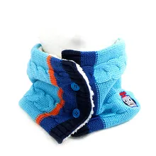 Корейский Winghouse Детский шарф 2 цвета мальчик мультфильм Flybot плоский шейный теплый осень зима вязание толстые кнопки глушитель