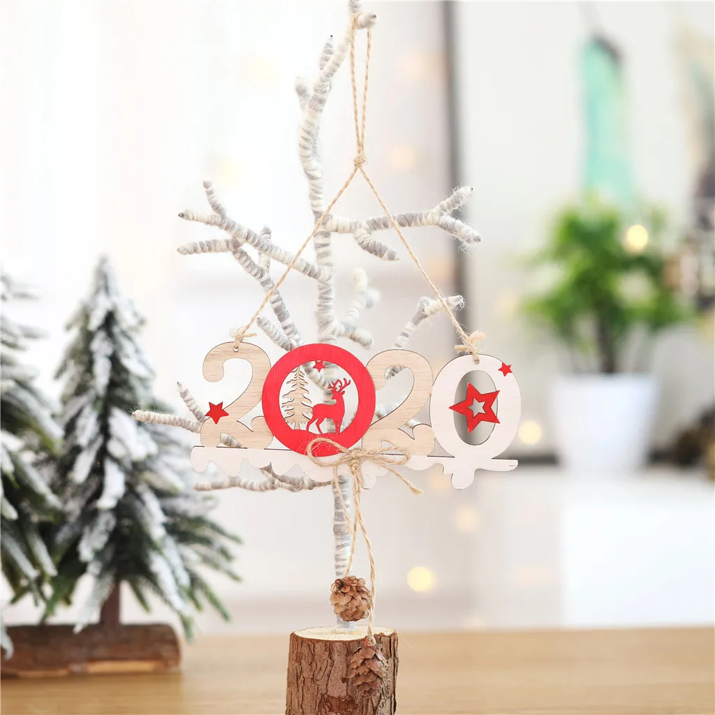 Винтажные рождественские деревянные подвески из пеньки с буквенным принтом, поделки из дерева, милые елочные украшения, украшения для рождественской вечеринки, детский подарок A20